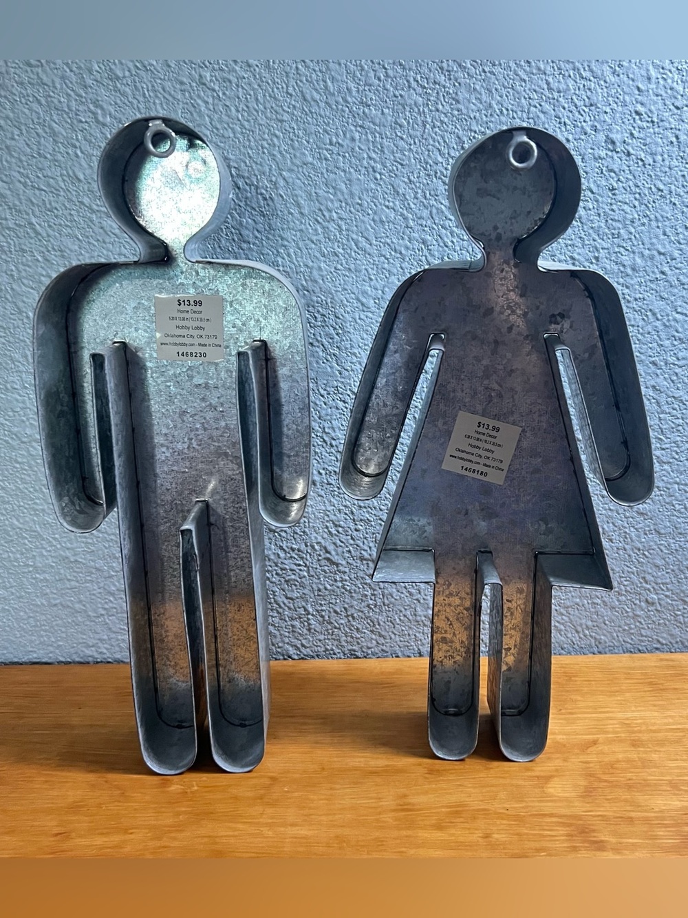 Galvanized Marquee His and Hers Symbols Restaurant Restroom Metal Signs 14” - Picture 5 of 11
